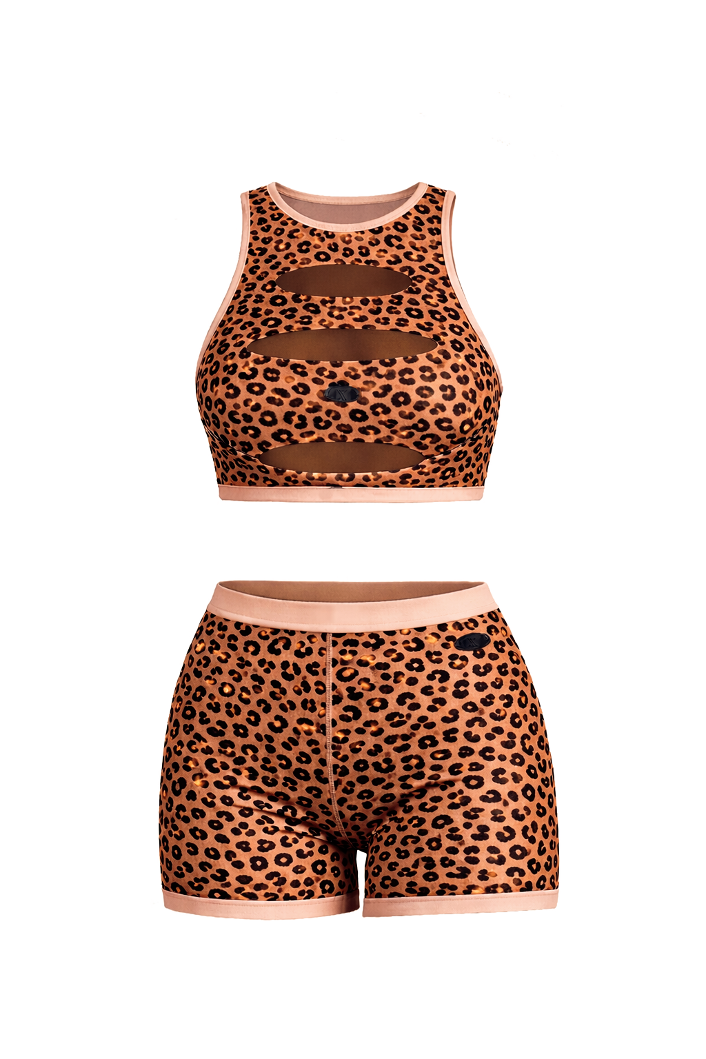 BROWN GLIMMER CHEETAH X 2 PIECE SET
