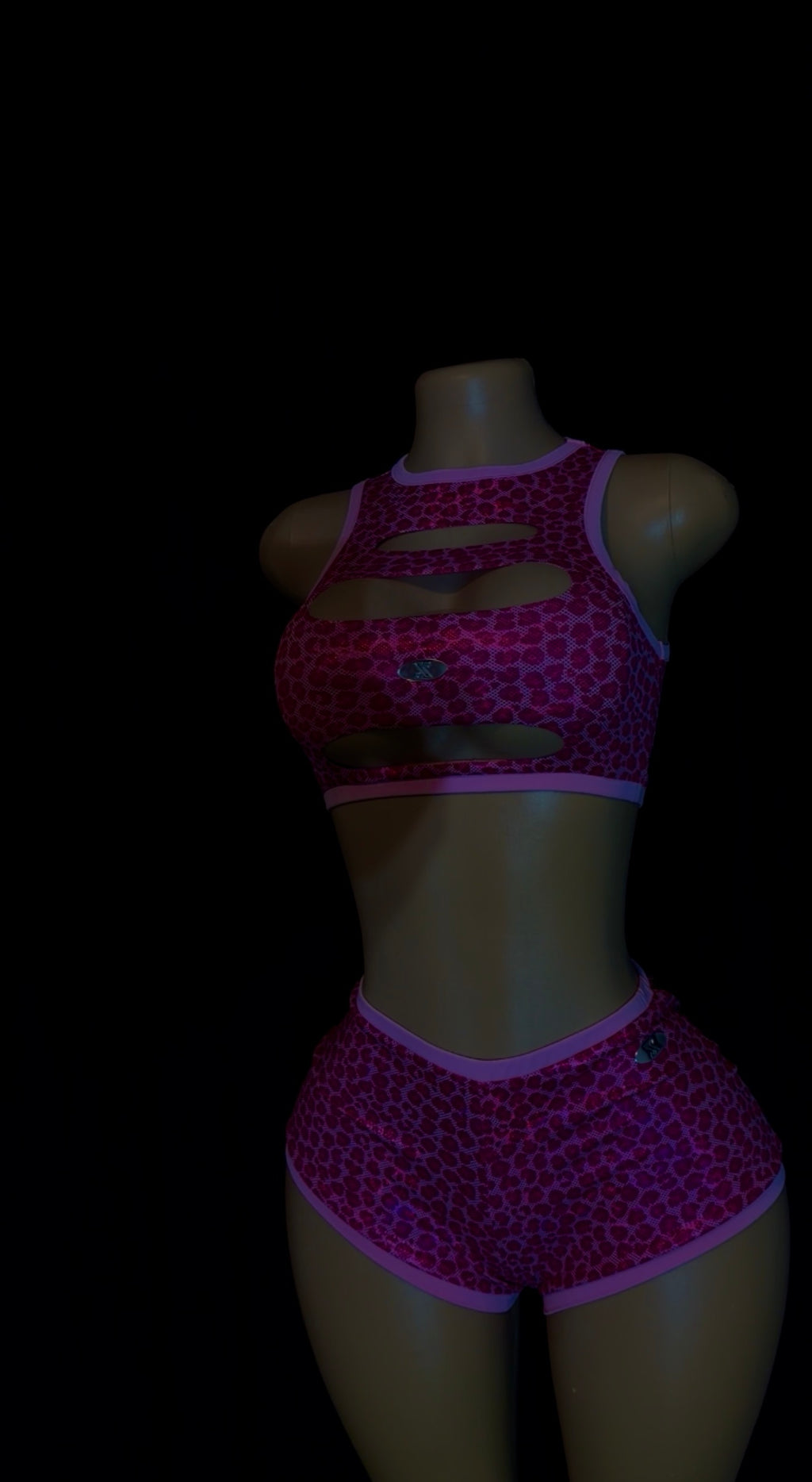PINK GLIMMER CHEETAH X 2 PIECE SET