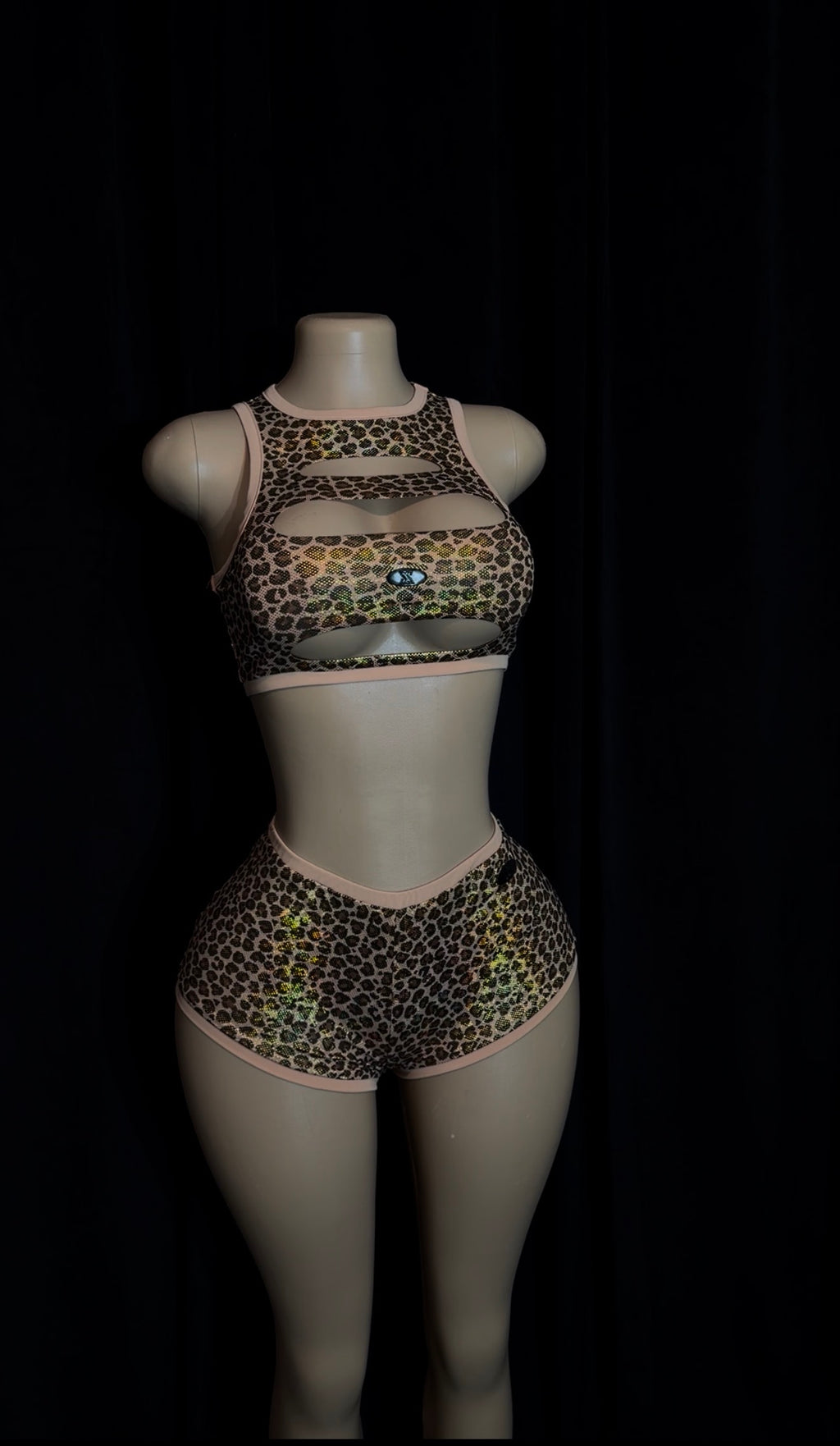 BROWN GLIMMER CHEETAH X 2 PIECE SET