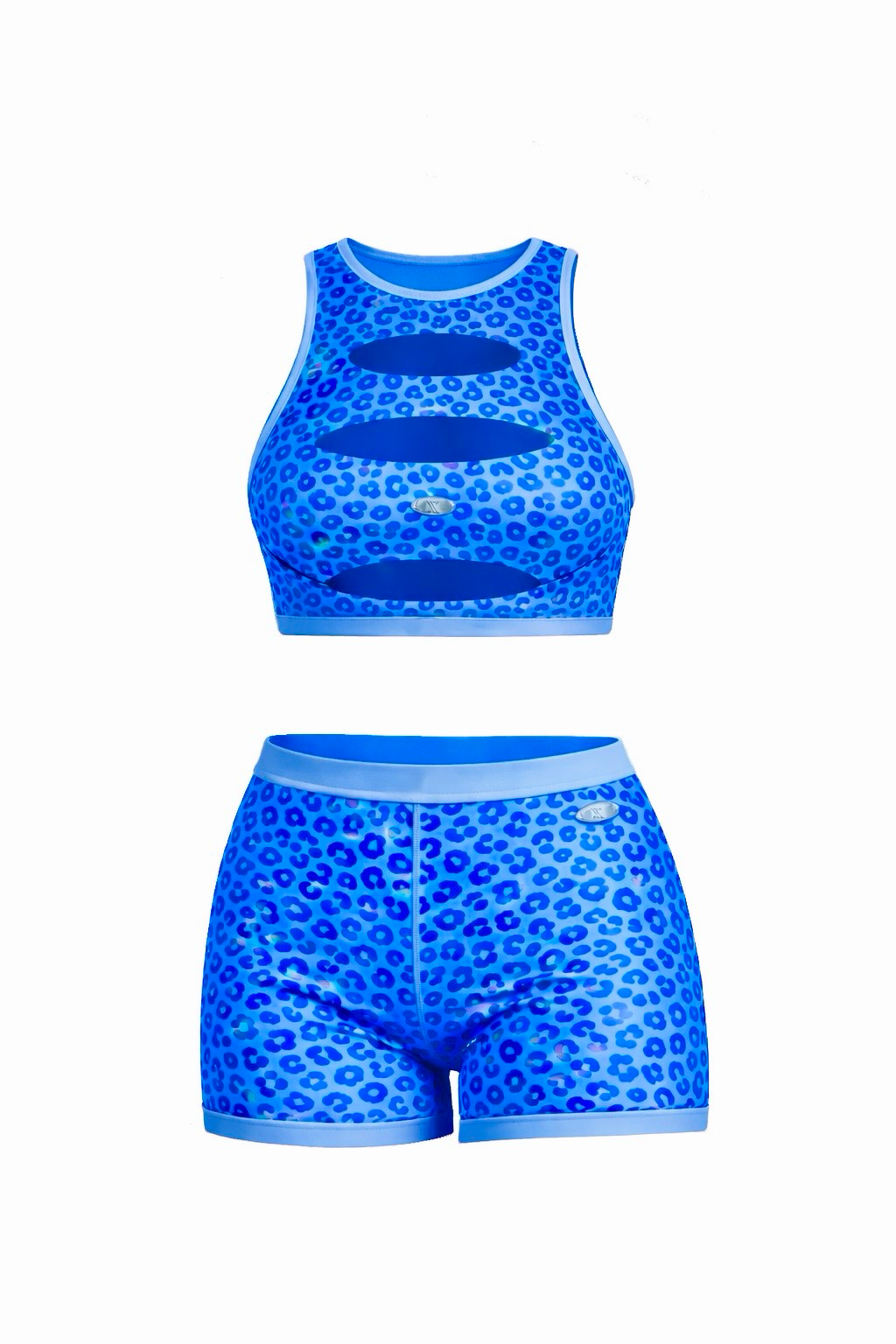 BLUE GLIMMER CHEETAH X 2 PIECE SET