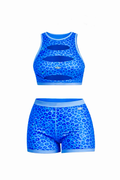 BLUE GLIMMER CHEETAH X 2 PIECE SET